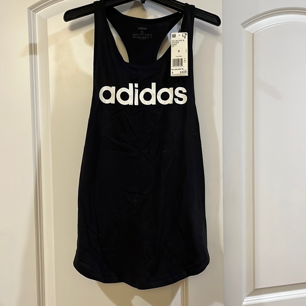 Adidas black tank size small NWT